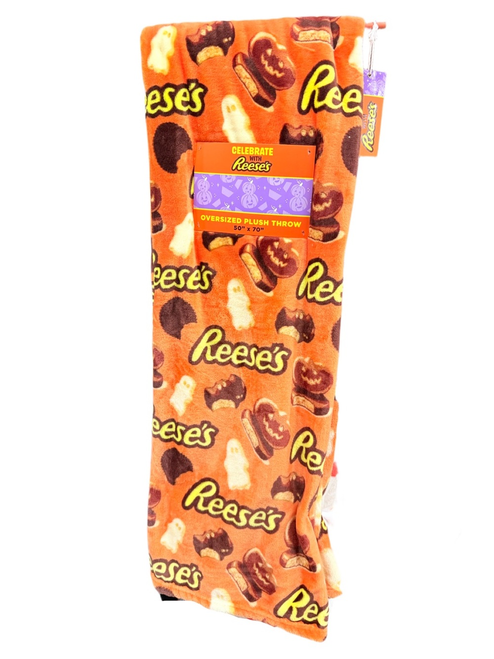 Nwt Reese’s peanut butter cup pumpkin throw blanket Halloween